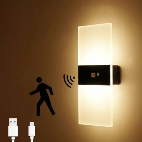 Kabellose LED-Wandleuchte mit USB-Aufladung – 120°-Bewegungsmelder – Bohrfreie Montage – Automatische Innenbeleuchtung (1/5)