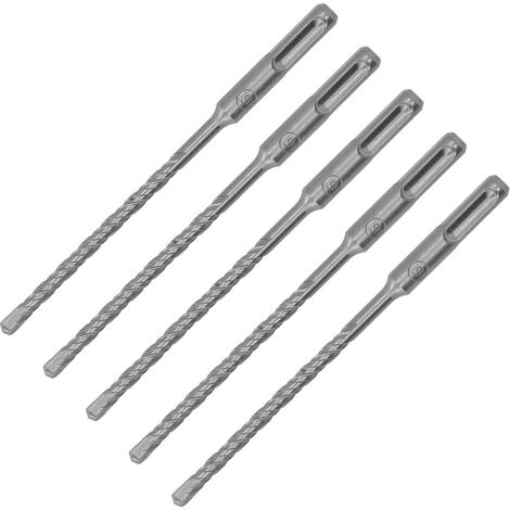Set de 5 Forets Béton SDS Plus 160mm Carbure 2 Goujures Auto-centrant Pointe pour Brique Pierre Maçonnerie 6mm (1/5)