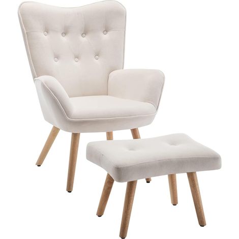Fauteuil avec Repose Pied Scandinave Fauteuil de Salon (1/5)