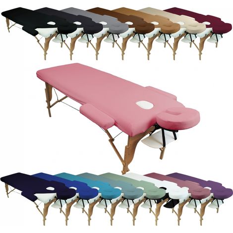 Kit complet de housses pour table de massage - Éponge - Rose pastel - Vivezen