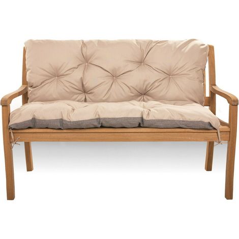 Coussin pour banc extérieur 100 x 50 x 50cm, Coussin pour banc de Jardin, Beige, SETGARDEN (1/4)