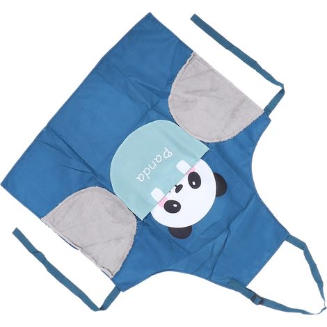Tablier de manucure bleu à col ajustable pour salon de beauté, maquillage et fournitures de manucure. (1/5)