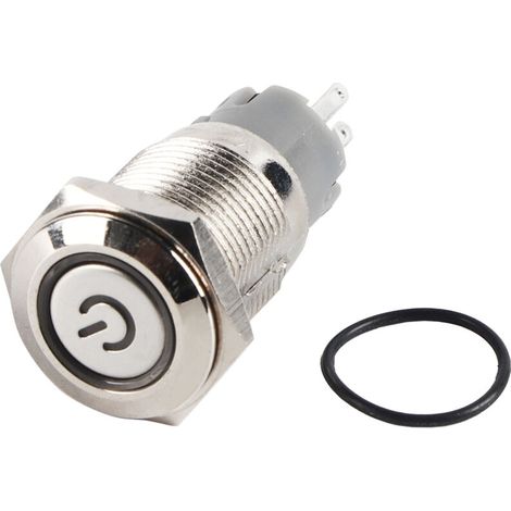 Jeffergarden Interrupteurs à bouton-poussoir, verrouillage lumineux LED, boîtier métallique robuste pour accessoires intérieurs de voiture (1/5)