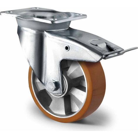 CASCOO Lenkrolle mit Totalfeststeller ø 160 mm Serie BAU5 Doppelkugellager K-Serie