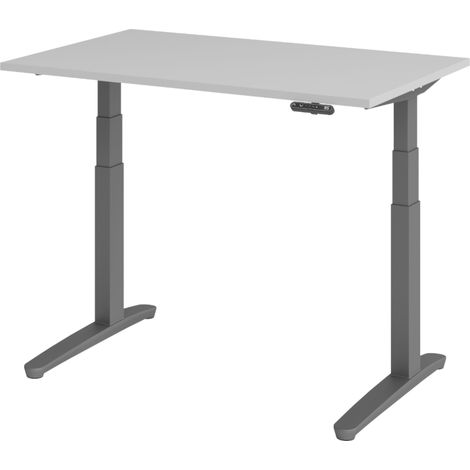 bümö Schreibtisch elektrisch XBHM Rechteck: 120 x 80 cm  Grau