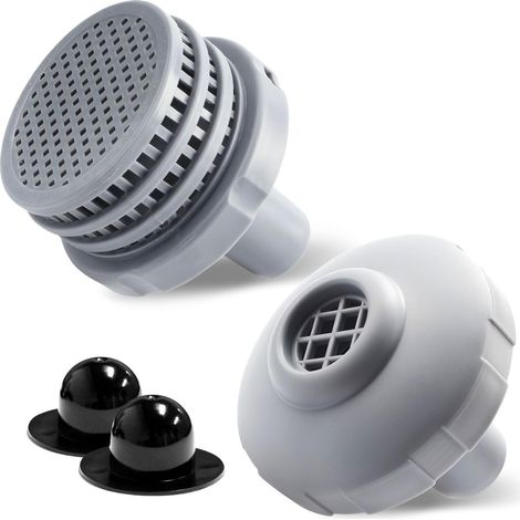 32mm pool filter connection kit with intake nozzle, outlet nozzle and 2 pool caps, pool filter connection with internal thread, replacement parts for (1/5)