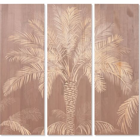 Cuadro Set 3 Pino 40X3,6X120 Palmera Grabado (1/5)