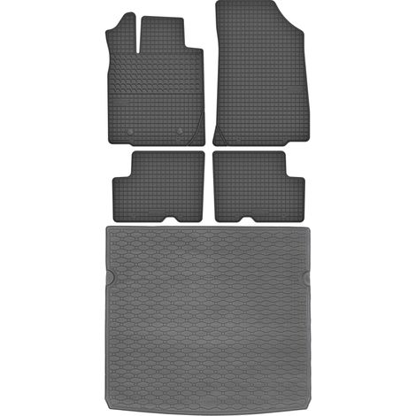 Ensemble de tapis de sol en caoutchouc + tapis de coffre pour Dacia Duster I SUV (2010-2017).