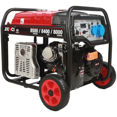 Groupe électrogène 8500W 16CV – Démarrage électrique – Autonomie 18h – Kit brouette inclus – Système AVR pour protection électrique – Senci