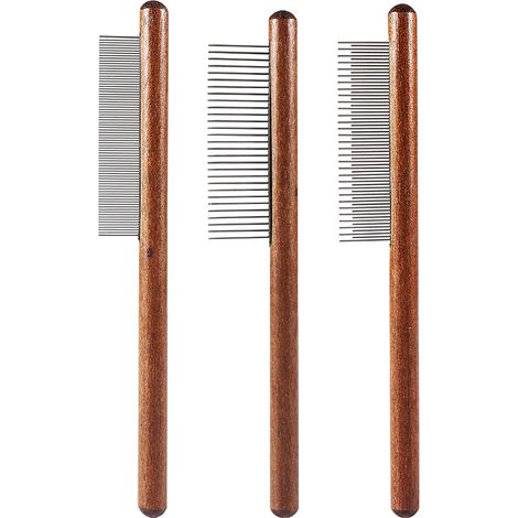 3 Pièces Peigne pour Chat et Chien à Poil Long - Excellent Outil pour Enlever les Enchevêtrements, Poils Noués ou Morts (1/4)