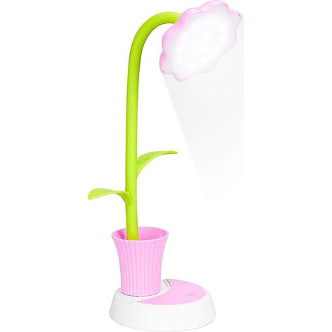 Lampe de bureau pour enfants, lampe de bureau LED, lampe de chevet tactile à intensité variable, lampe de lecture avec porte-stylo, lampe de table rechargeable USB pour enfants (rose) (1/5)