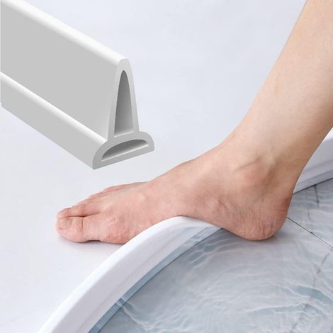 1 m Barrière de Douche pour Salle de Bain  Obturateur d’Eau en PVC Joint d’Étanchéité pour Douche (1/5)