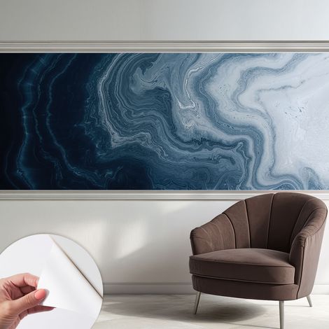 Carta da parati autoadesiva - fotomurale - decorazione parete - stile elegante - decorazione casa - Onde blu 250x104 cm (1/5)
