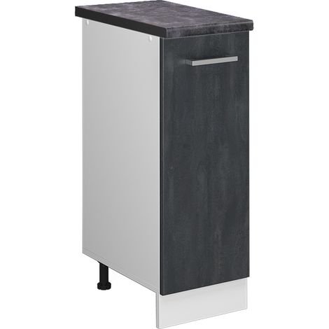 Armadio cucina dispensa alto R-Line, Calcestruzzo nero, 30 cm PL Antracite, Vicco
