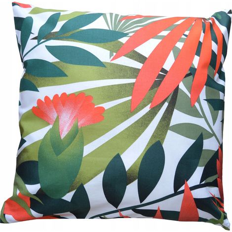 Federa in cotone con motivo giungla tropicale, 40x40