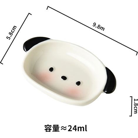 Assiette ronde de 10 cm (4 pouces) - Assiette à sushis et coupelle à sauce en forme de chien.