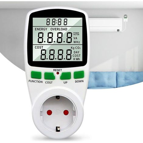 Wattmeter Socket, Energy Meters, Electricity Consumption Measurement, Digital Energy Meter Socket, Energy Consumption Meter with 8 Monitoring Modes and LCD Display for Home Office (1/5)