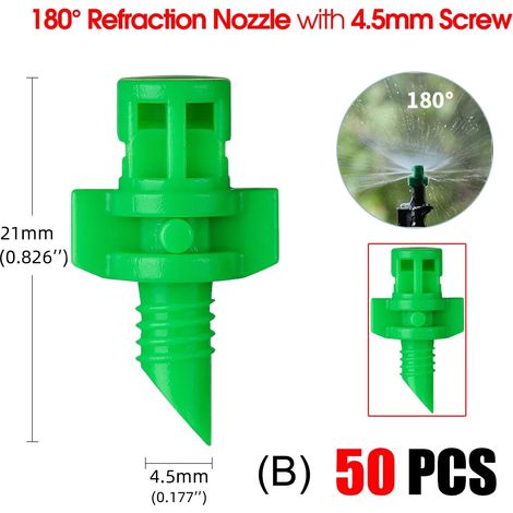 (Bulles uniquement - 50 pièces) Buse de brumisation de 13 cm avec piquet pour tuyau de 6,35 mm (1/4") - Arroseur de jardin à goutte-à-goutte - Pulvérisateur agricole (1/4)