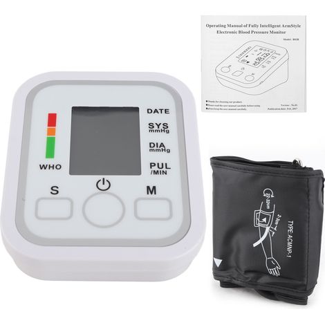 TENSIOMÈTRE ÉLECTRONIQUE PORTABLE, BRASSARD, AFFICHEUR LCD, MESURE PRÉCISE, USAGE DOMESTIQUE, DOUBLE MÉMOIRE (1/5)