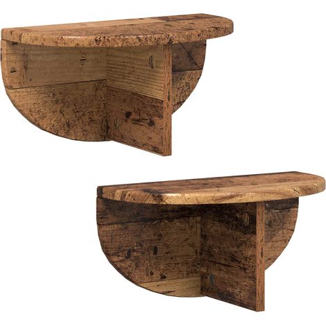 Étagère Murale Montage mural 2 pcs Étagères flottantes Bois ancien 38 x 19 x 19 cm (1/5)