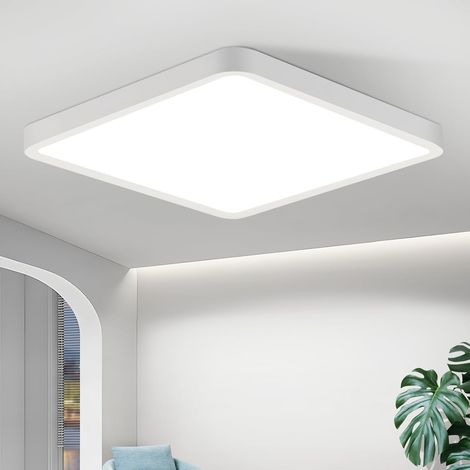 GBLY Plafón LED plano - 23 cm Foco de baño Blanco 18 W Plafón Iluminación de techo 6500 K Foco de cocina Foco de baño cuadrado Plafón para habitación, baño (1/5)