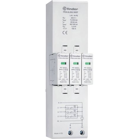 Finder 7P.04.8.255.S007 7P.04.8.255.S007 Scaricatore di sovratensioni 1 pz.