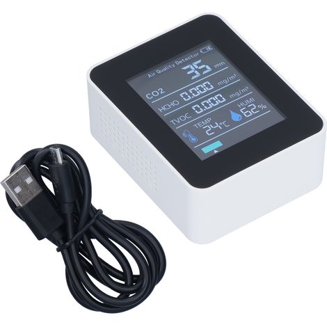 Intelligenter Luftqualitätsmonitor mit Farbdisplay – Tragbarer Formaldehyd-Detektor für Büro und Zuhause (1/5)