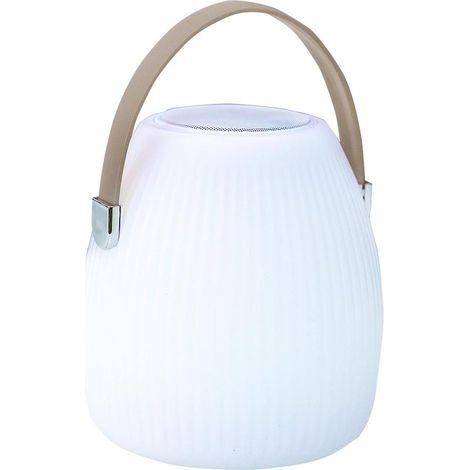 Lumisky – Lampe enceinte bluetooth sans fil H23 cm – LED dimmable blanc et multicolore – Autonomie 10 heures – Pour intérieur et extérieur
