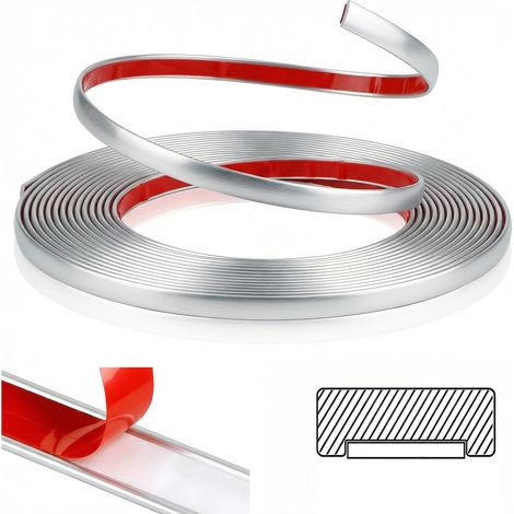 Moulure Adhesive Argent Moulure Flexible Croisillon Fenetre PVC pour Mur, Fenêtres, Carrelage, Miroirs, Portes, Meubles(L : 1 cm, ÉP. : 3 mm) (1/5)