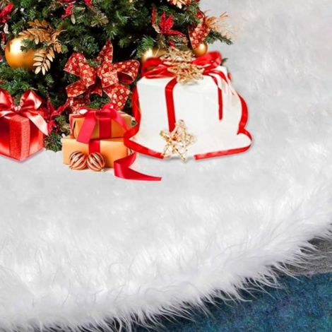 Jupe de sapin blanche 90 cm, housse de base d'arbre, décoration de Noël