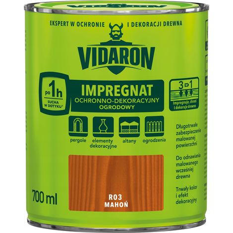Impregnante per giardino Vidaron Mogano R03 0,7L (1/5)