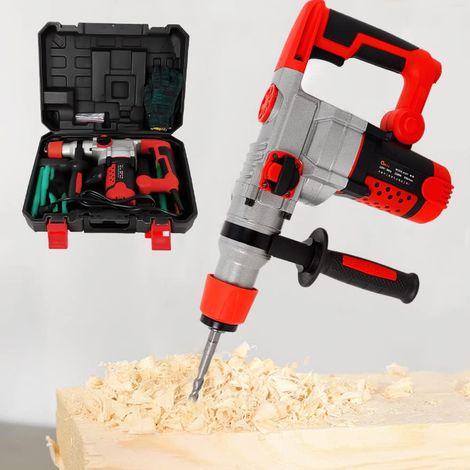 2200W 220V Bohrhammer Schlagbohrer mit 6 Arten Auswechselbare Bohrer 930r/min Meißelhammer Stemmhammer Mit Koffer