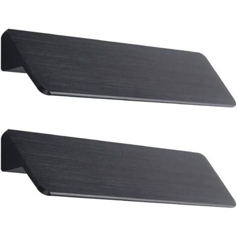 Pair 2 Pièces 64mm Entraxe Boutons de portes Cuisine Armoire Porte Poignées Placard Tiroir Chambre Meubles Tirer, Alliage D'aluminium, Avec des Vis, Noir (1/5)