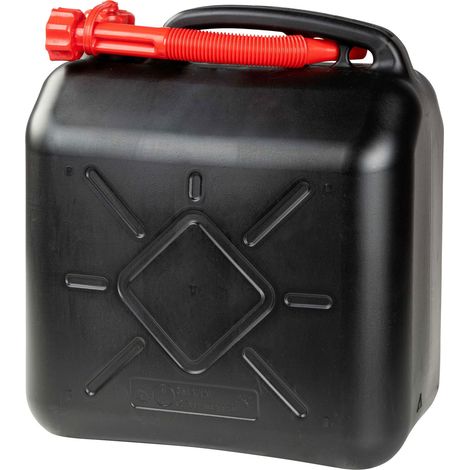 Bidon d'essence 20 litres, bidon de carburant homologué UN, bidon de réserve avec fermeture de sécurité noir/rouge (1/5)