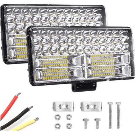 BUNTHAUS 2 Pièces Projecteur Auxiliaire LED 9 Pouces pour Travail Tracteur - Spot Conduite 12V-80V Universel pour Camion, Pickup, ATV, SUV - Haute Puissance (1/5)