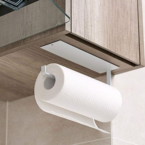 Porte-rouleau sans trou Meuble de cuisine ou de salle de bain mural Étagère murale autocollante non marquante (1/4)