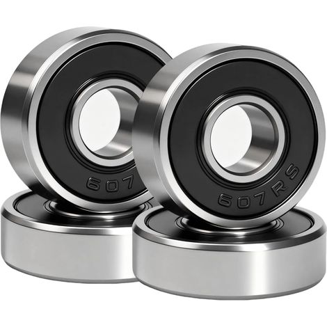 607RS Ball Bearing 7x19x6mm 4pcs, Frictionless ABEC 9, 607 2RS for Skateboard, Electric Longboard, Sealed Ball Bearing (607rs 4ps) (1/5)
