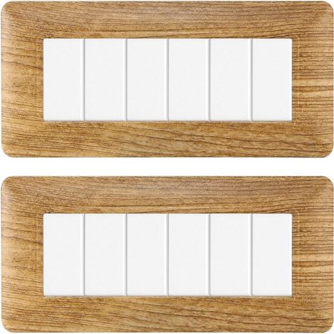 gloca Set Placche Plastica Compatibili Matix (2 Pezzi Legno Scuro, 6 Posti) (1/4)