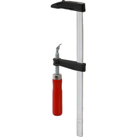 Juego de 5 abrazaderas tipo F, ancho de sujeción 5 cm, longitud de sujeción efectiva 25 cm, longitud del cuerpo 8 cm, peso bruto 1,35 kg. (1/5)