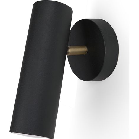 Applique orientable MILÁN noir sablé avec culot GU10 (1/4)