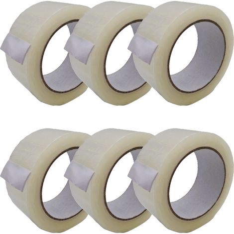 Lot de 6 Rouleaux Adhésifs Standards : 48 mm X 100 mètres Transparents