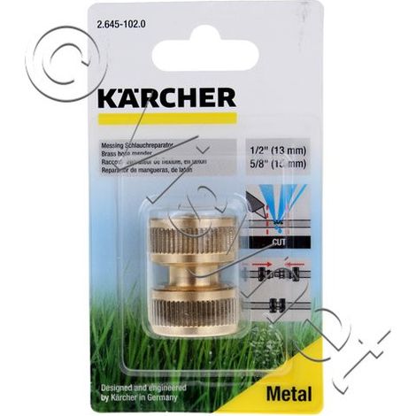 Kärcher – Raccord réparateur laiton pour tuyaux de 13 15mm – Résistant aux sollicitations intensives – Connexion rapide – 26451020