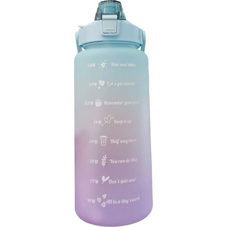 2-Liter-Wasserflasche - Motivationsflasche - Große Wasserflasche - Sportflasche - Zwei-Liter-Wasserflasche - Wasserkrug - Gallone - 3-Liter-Flasche - Trinkflasche - Ausgießflasche - Himmelblau (1/4)