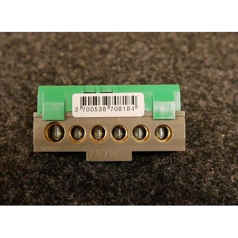Borne pour tableau électrique 6 connexions 5x16mm² + 1x25mm² – Mise à la terre sécurisée – Compatible tableaux THOMSON et PROTEC (1/6)