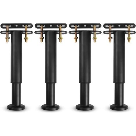 Bed Legs, Bed Frame Feet, Adjustable Metal Bed Frame Feet, Heavy Duty, Suitable for Universal Metal Slats for Bed Frame, Wardrobe, Sofa, 18-31cm (Black), Set of 4 MUMU