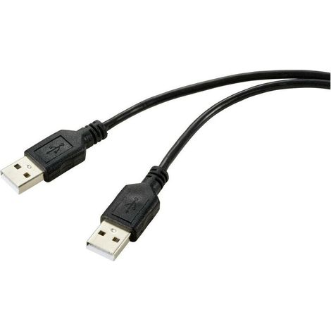 Câble USB 2.0 mâle-mâle noir 1 m – gaine PVC renforcée, modèle RF-5771508 C634312 (1/3)