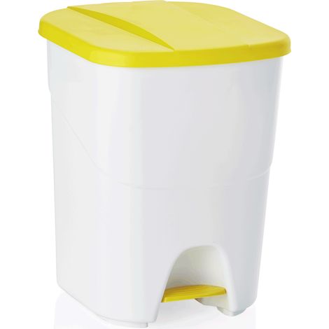 Poubelle à pédale en Polypropylène 40 L jaune L 350 mm l 385 mm H 455 mm - Was Germany