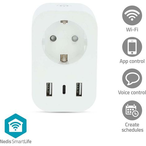 Nedis WIFI IP21 TYPE F 1XUSBC 2XUSB (WIFIP151FWT       WS)