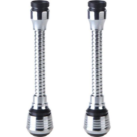 Lot de 2 rallonges pour robinet de cuisine, tête de douchette universelle rotative à 360° avec adaptateur de filtre pour robinet de salle de bain et de cuisine (1/4)