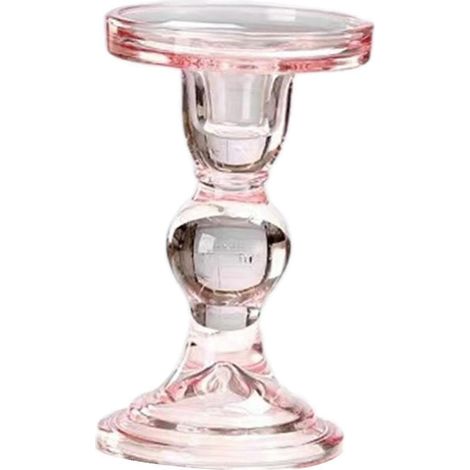 Kerzenhalter aus Glas, eleganter Säulenkerzenständer, dekorativer Kerzenständer für den Valentinstag am Kamin-85mmx79mmx136mm (1/5)